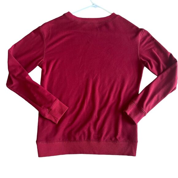Womens Small Crewneck Sweater Burgundy Simple Minimalist Stockholm Style - Picture 7 of 10